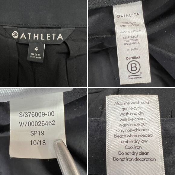 Athleta Luxe Gramercy Track Trouser SIZE 4 Black High Rise Wide Leg Pants - Picture 3 of 9